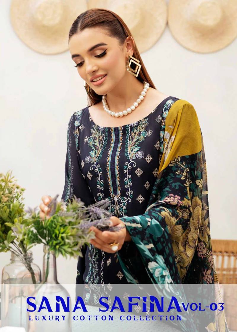 Sana Safina Vol 3 Cotton Dress Material Collection