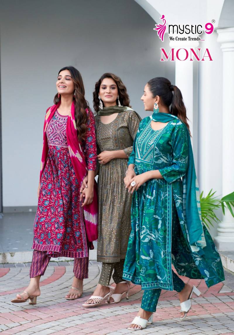 Mystic 9 Mona Vol 1 Printed Kurti Bottom With Dupatta