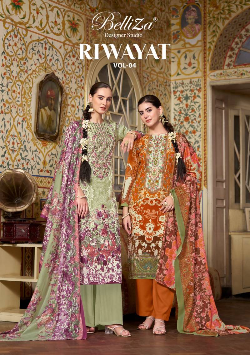 Belliza Riwayat Vol 4 Printed Dress Material Collection