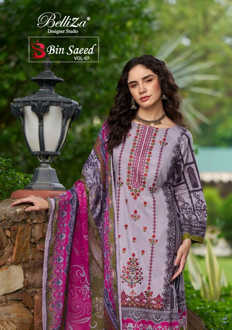 Belliza Bin Saeed Vol 7 Printed Cotton Dress Material