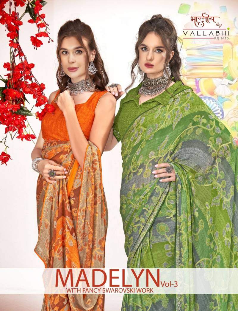 Vallabhi Madelyn 3 Printed Saree Collection