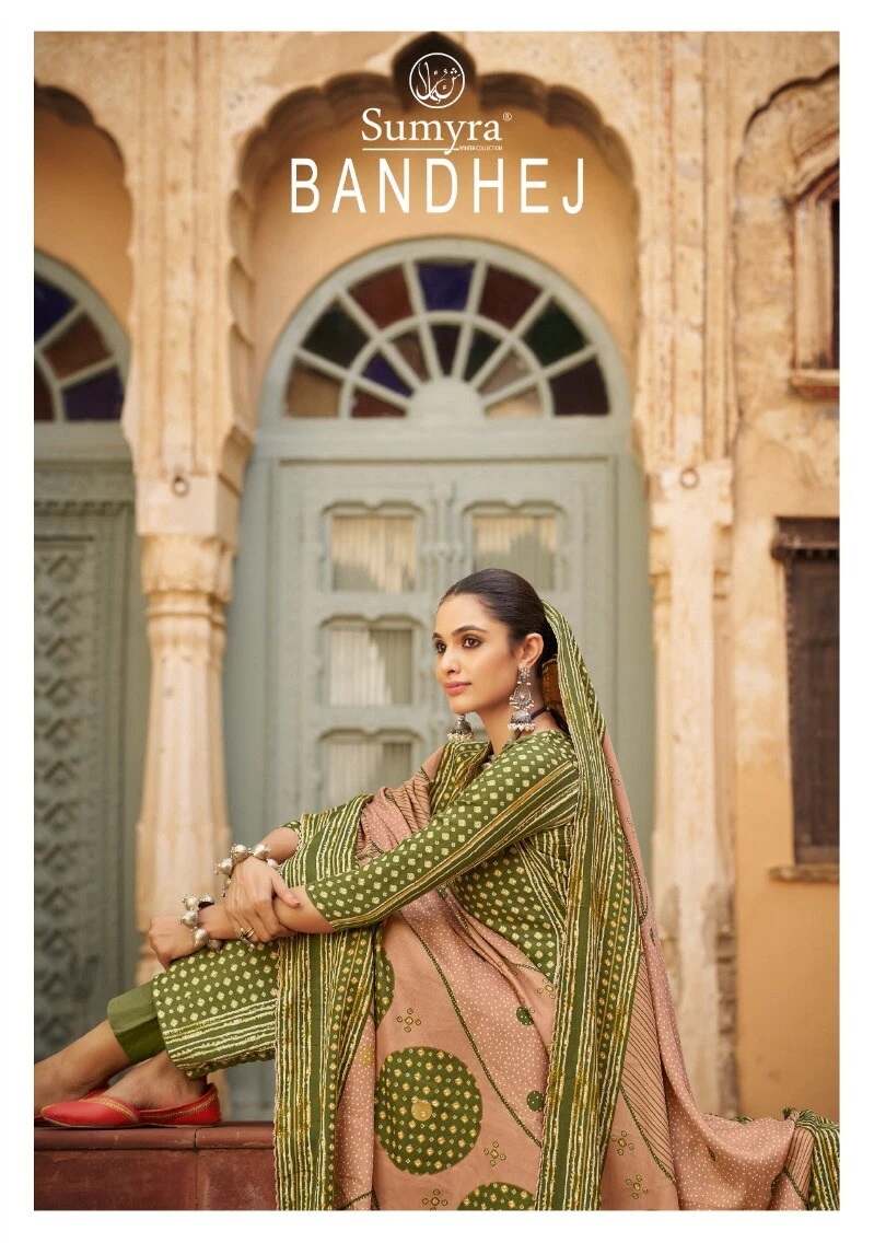 Radhika Sumyra Bandhej Designer Dress Material Collection