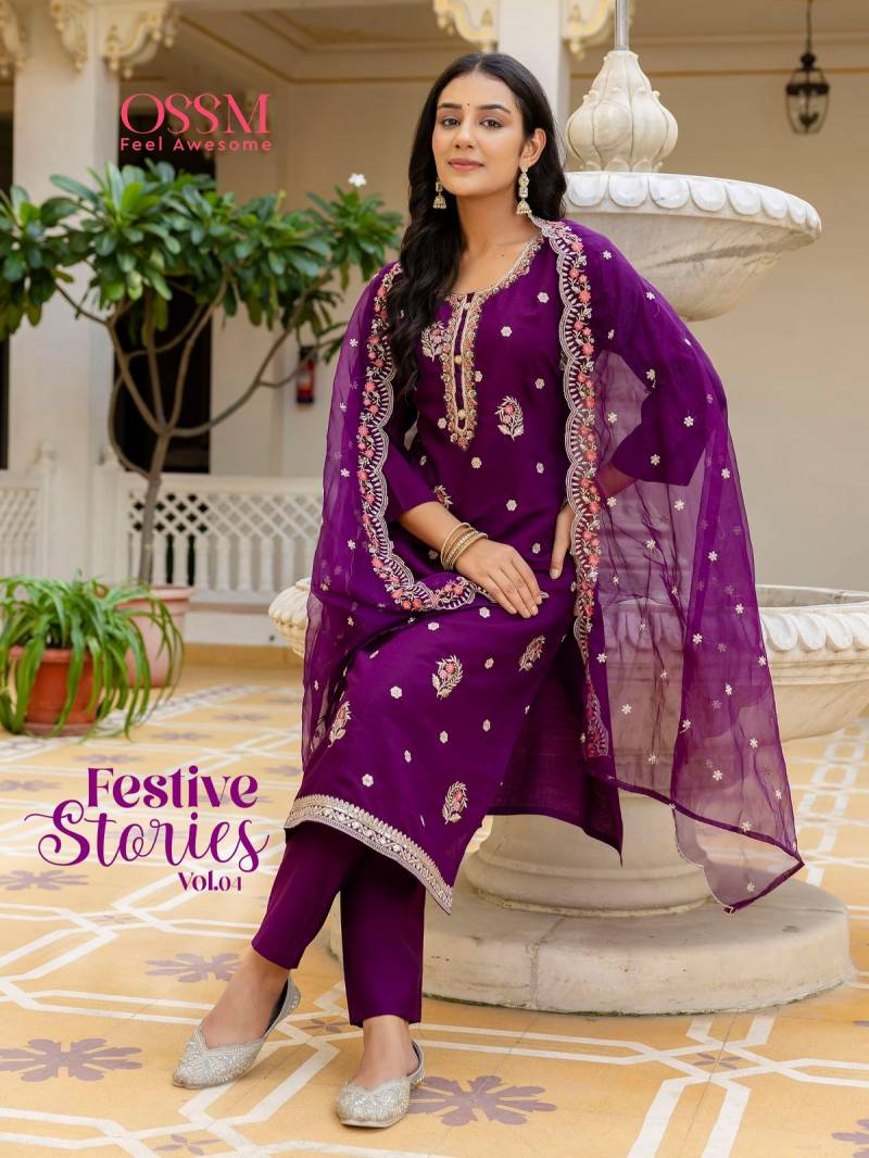 Ossm Festive Stories Vol 4 Festive Wear Kurti Pant With Dupatta