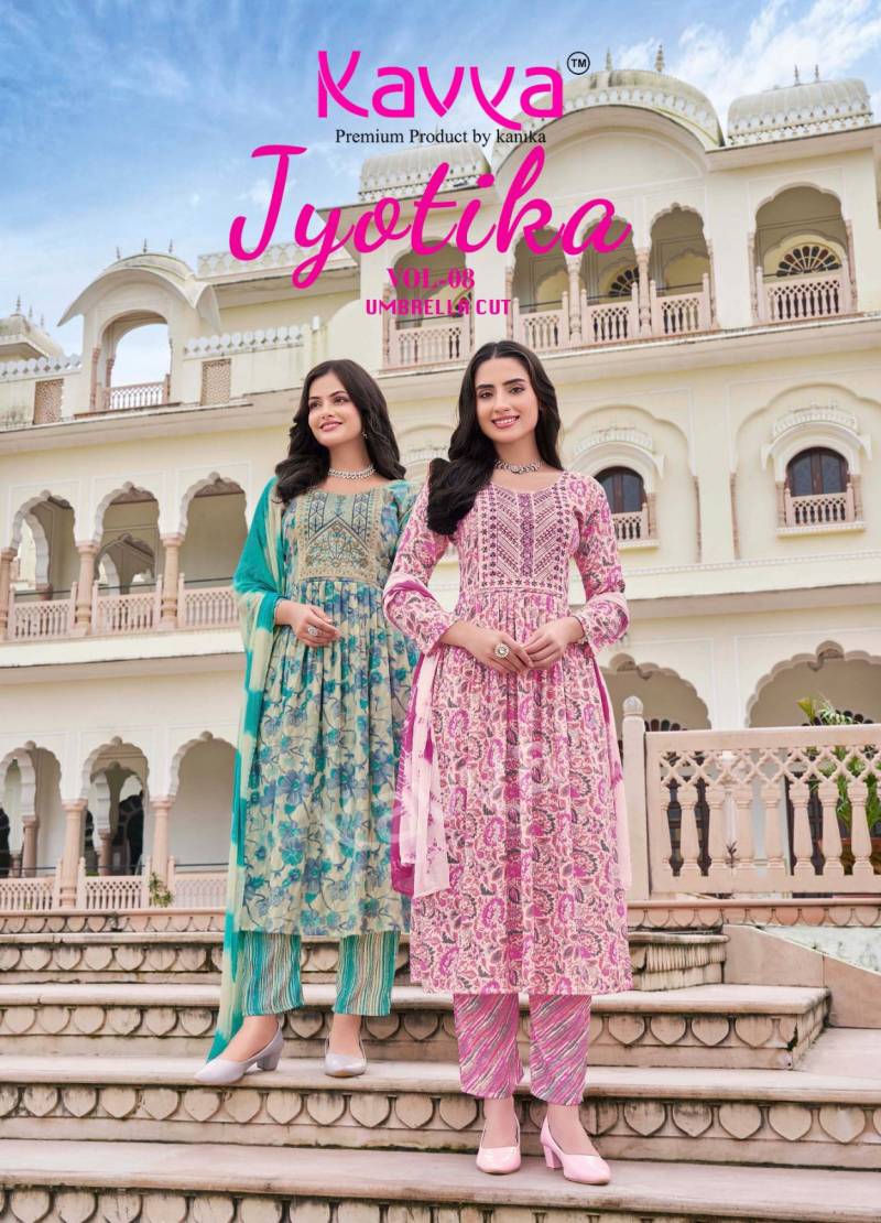 Kavya Jyotika Vol 8 Printed Kurti Bottom With Dupatta