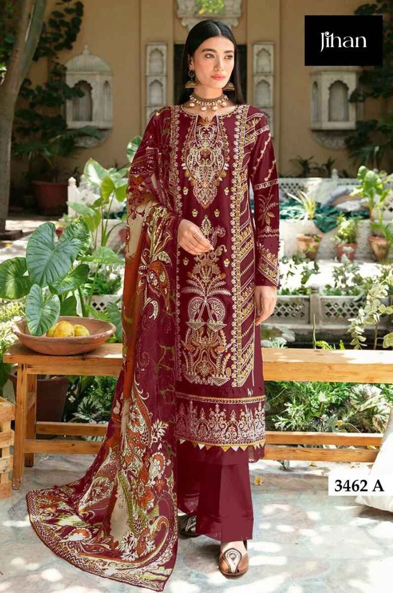 Jihan Riwayat Luxury 3462 Pakistani Suits Chiffon Dupatta