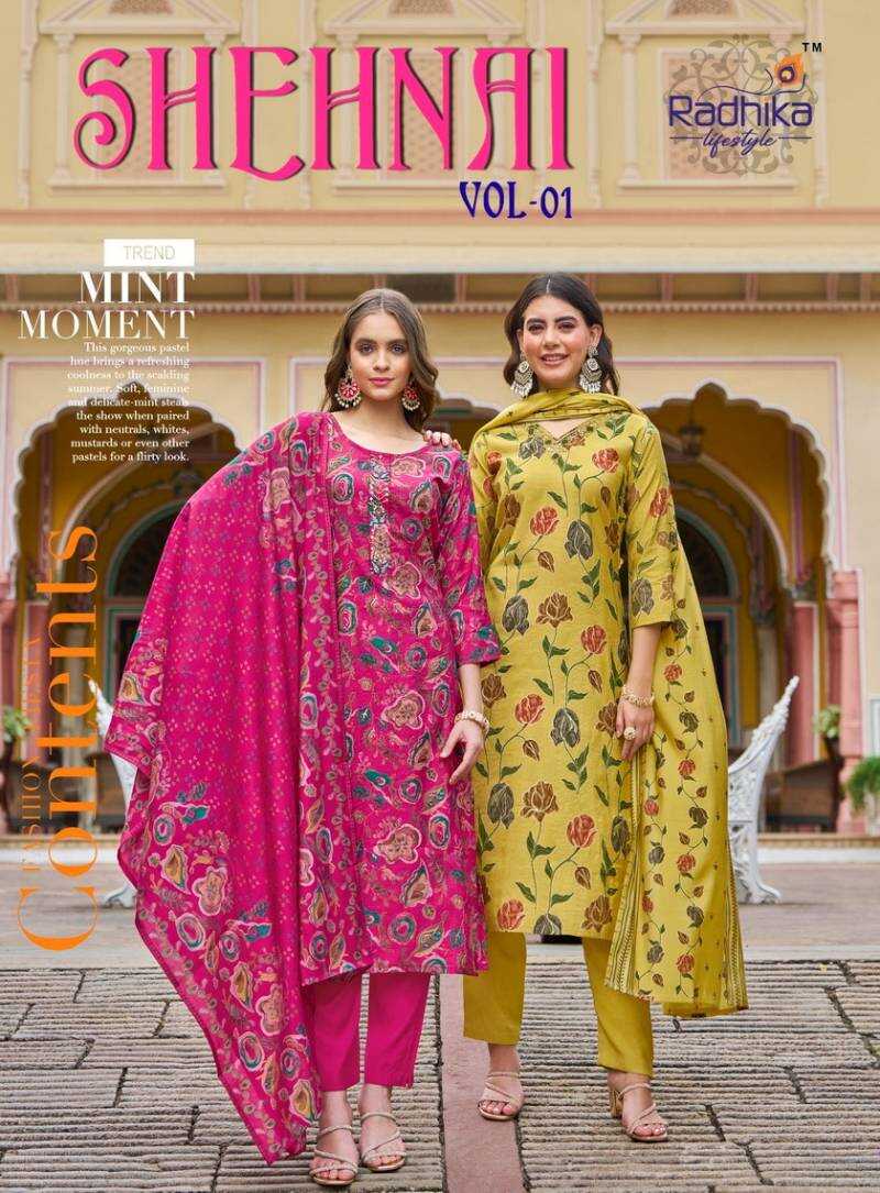 Radhika Shehnai Vol 1 Printed Kurti Pant With Dupatta Collection