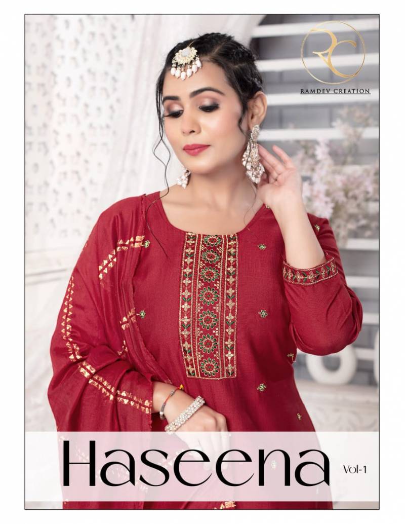 Rc Haseena Vol 1 Embroidery Kurti Bottom With Dupatta