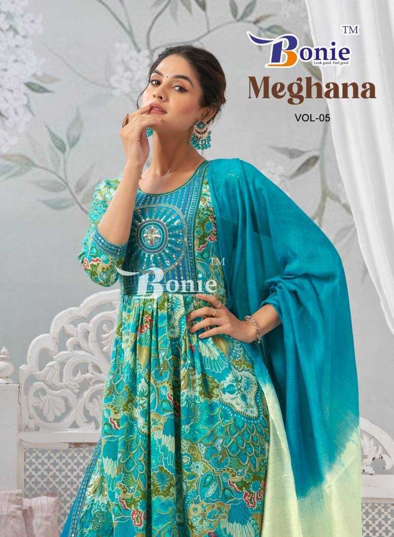 Bonie Meghana 5 Printed Kurti Bottom With Dupatta