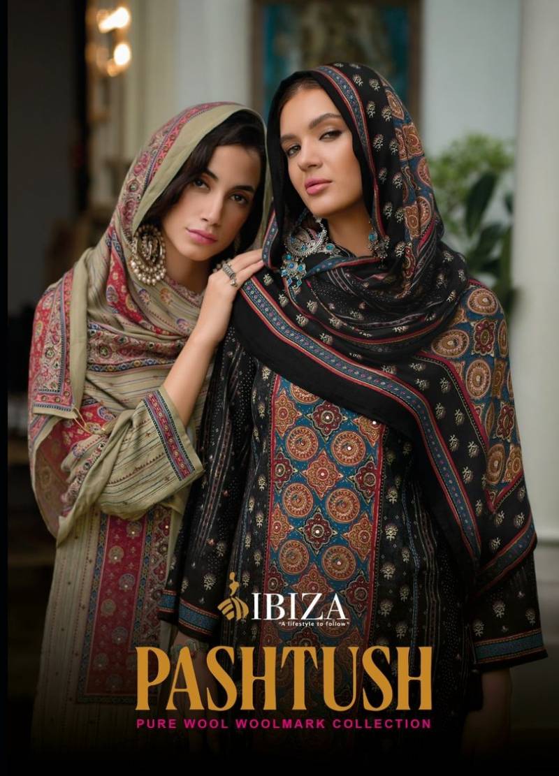 Ibiza Pashtush Pashmina Dress Material Collection