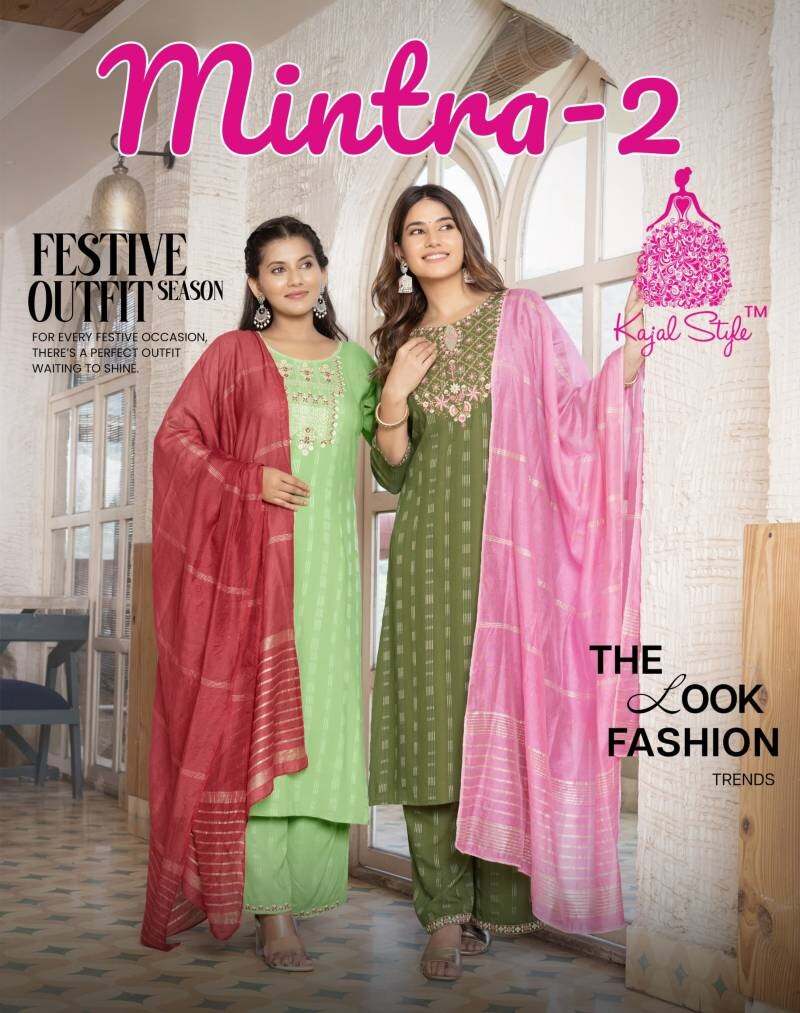 Kajal Style Mintra Vol 2 Fancy Kurti Pant With Dupatta Collection