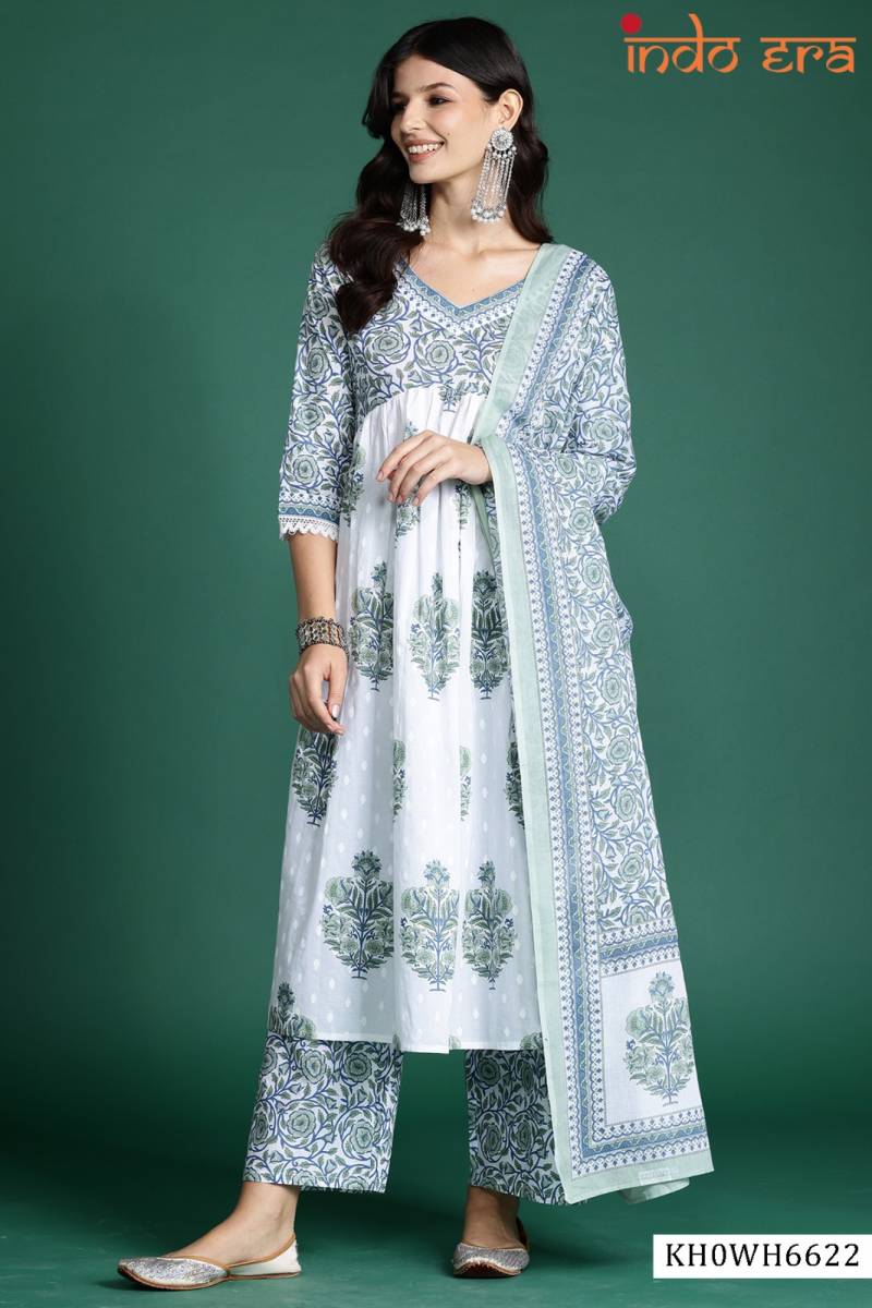 Indo Era 2516 Printed Cotton Kurti Bottom With Dupatta