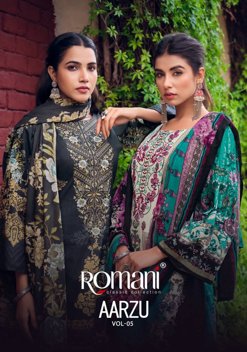 Romani Aarzu Vol 5 Cotton Designer Dress Material Collection