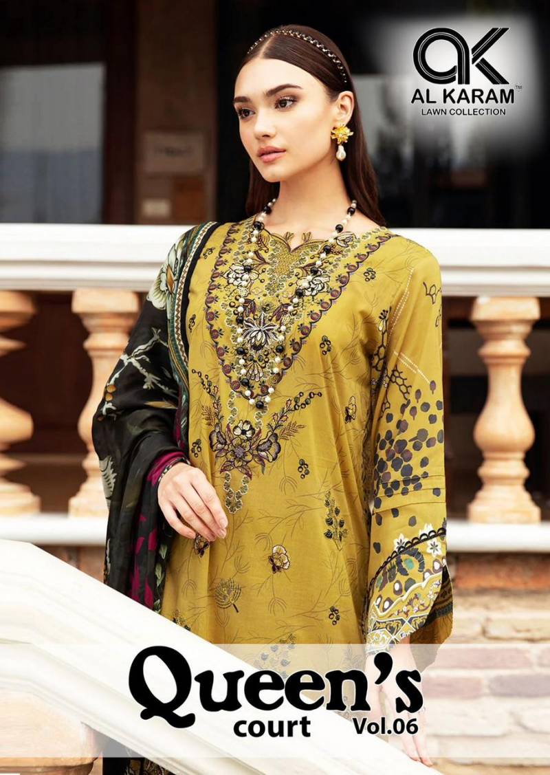 Al Karam Queens Court Vol 6 Cotton Pakistani Dress Material