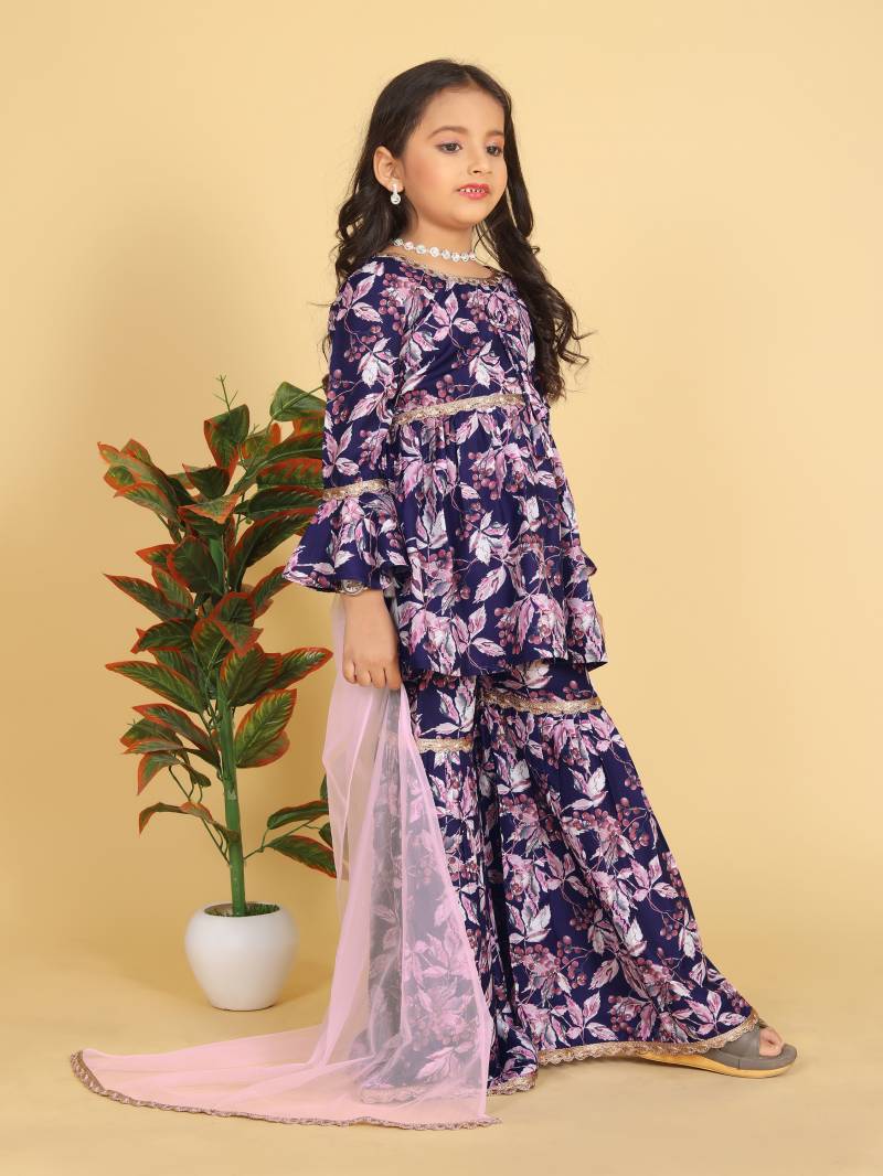 Beena 095 To 100 Aliya Cut Kids Kurti Pant With Dupatta Collection