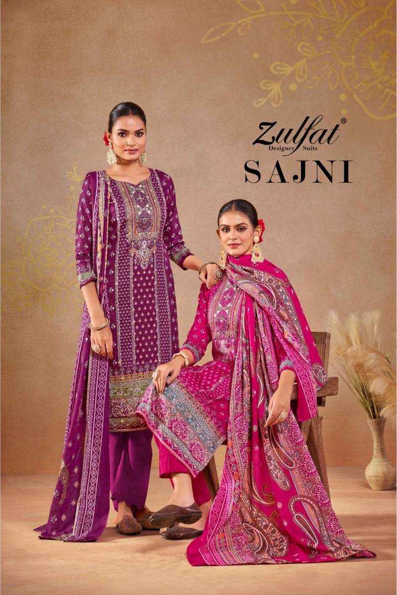 Zulfat Sajni Cotton Exclusive Printed Dress Material Collection