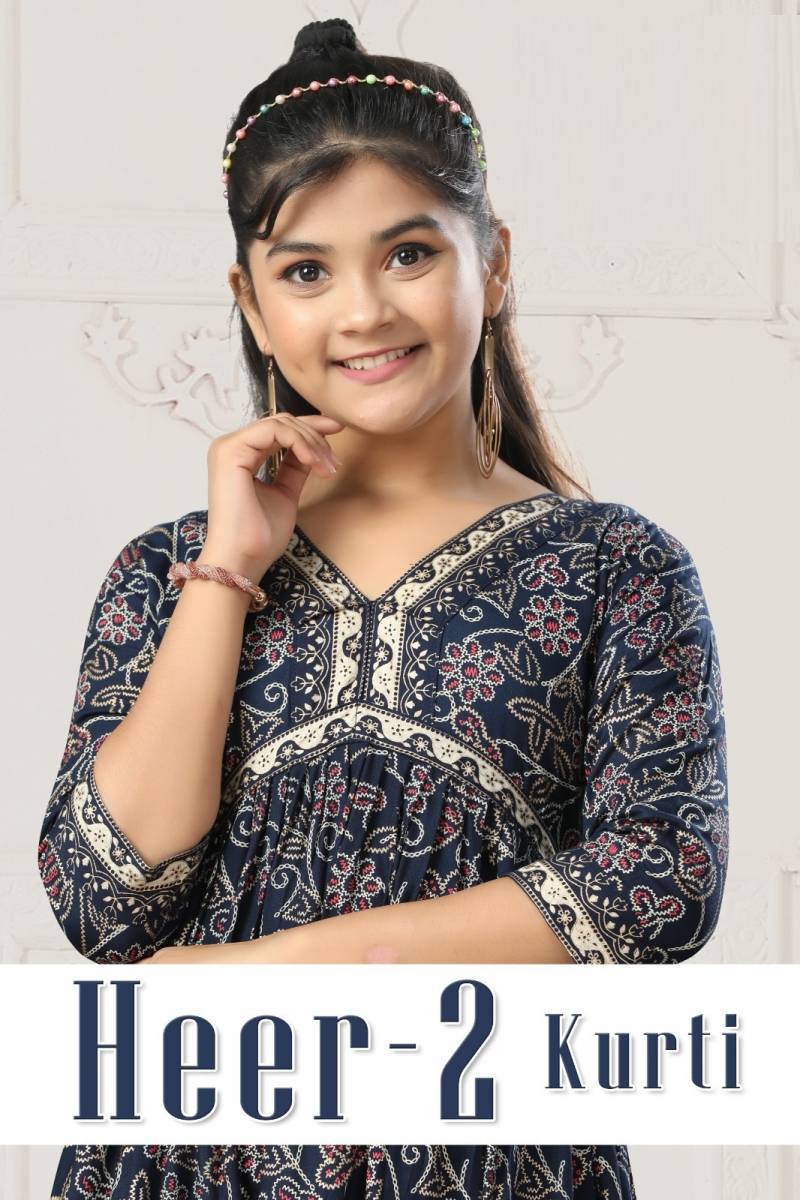 Heer 2 Printed Kids Wear Kurti Collection