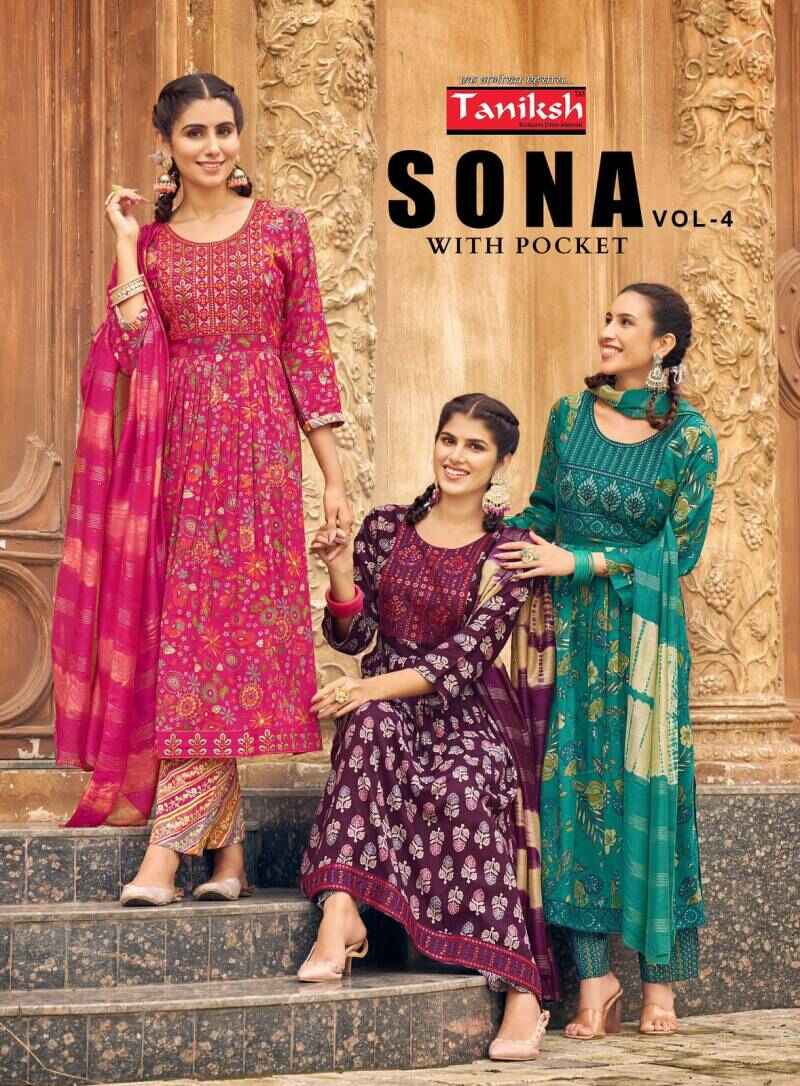 Taniksh Sona Vol 4 Long Kurti Bottom With Dupatta