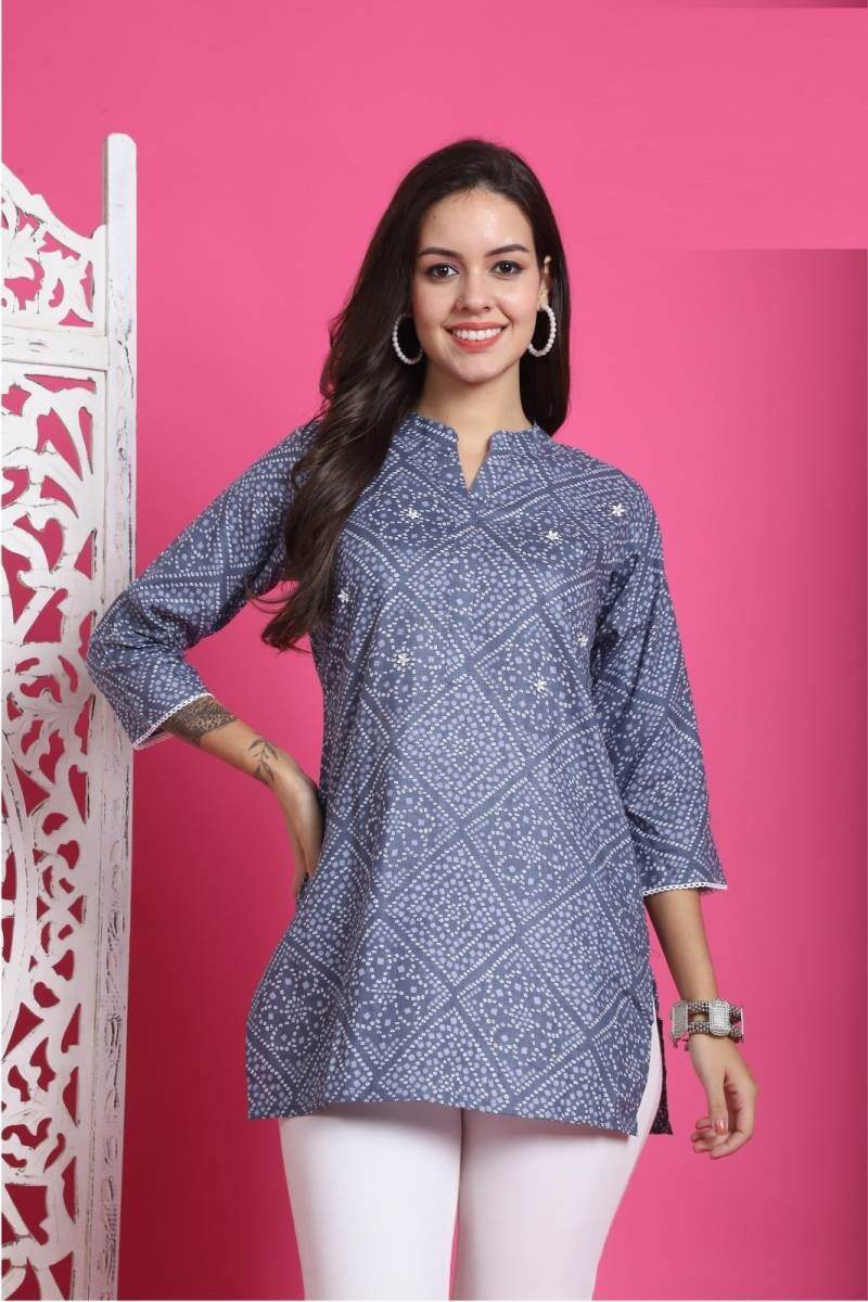 Trendy Zoori Cotton Daily Wear Short Kurti Collection