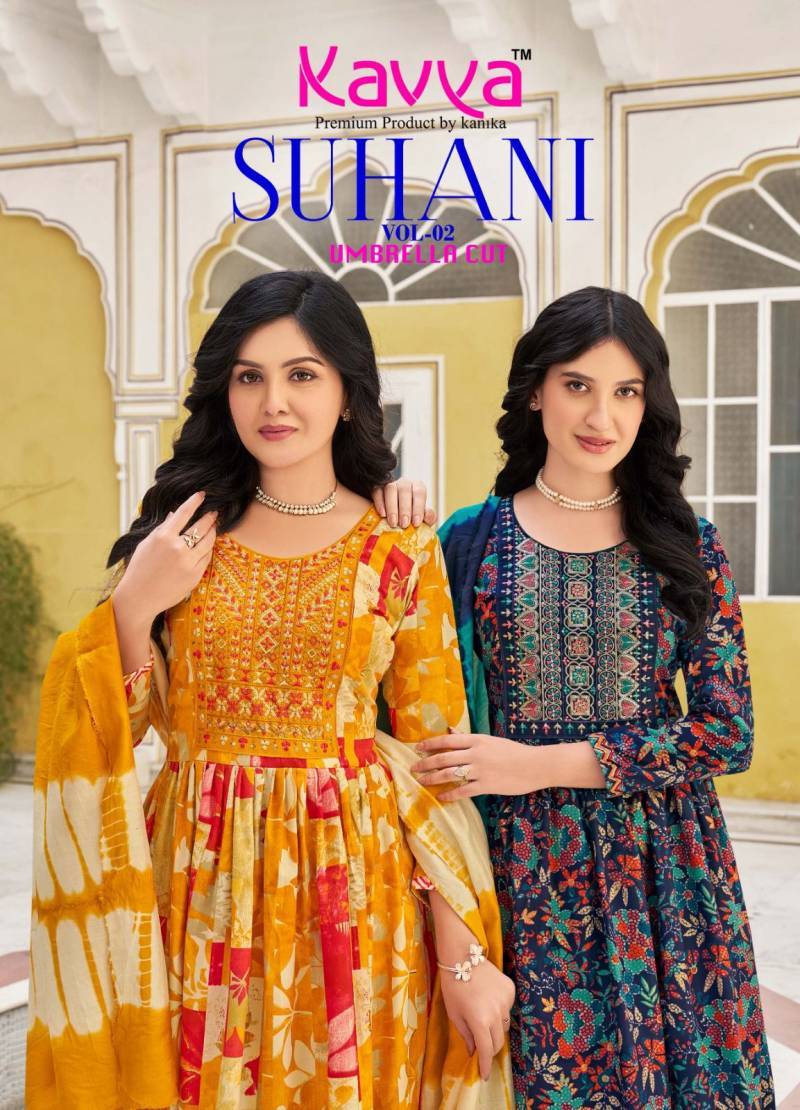 Kavya Suhani Vol 2 Foil Print Kurti Pant With Dupatta