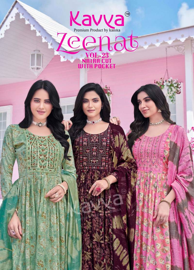 Kavya Zeenat Vol 23 Printed Kurti Bottom With Dupatta