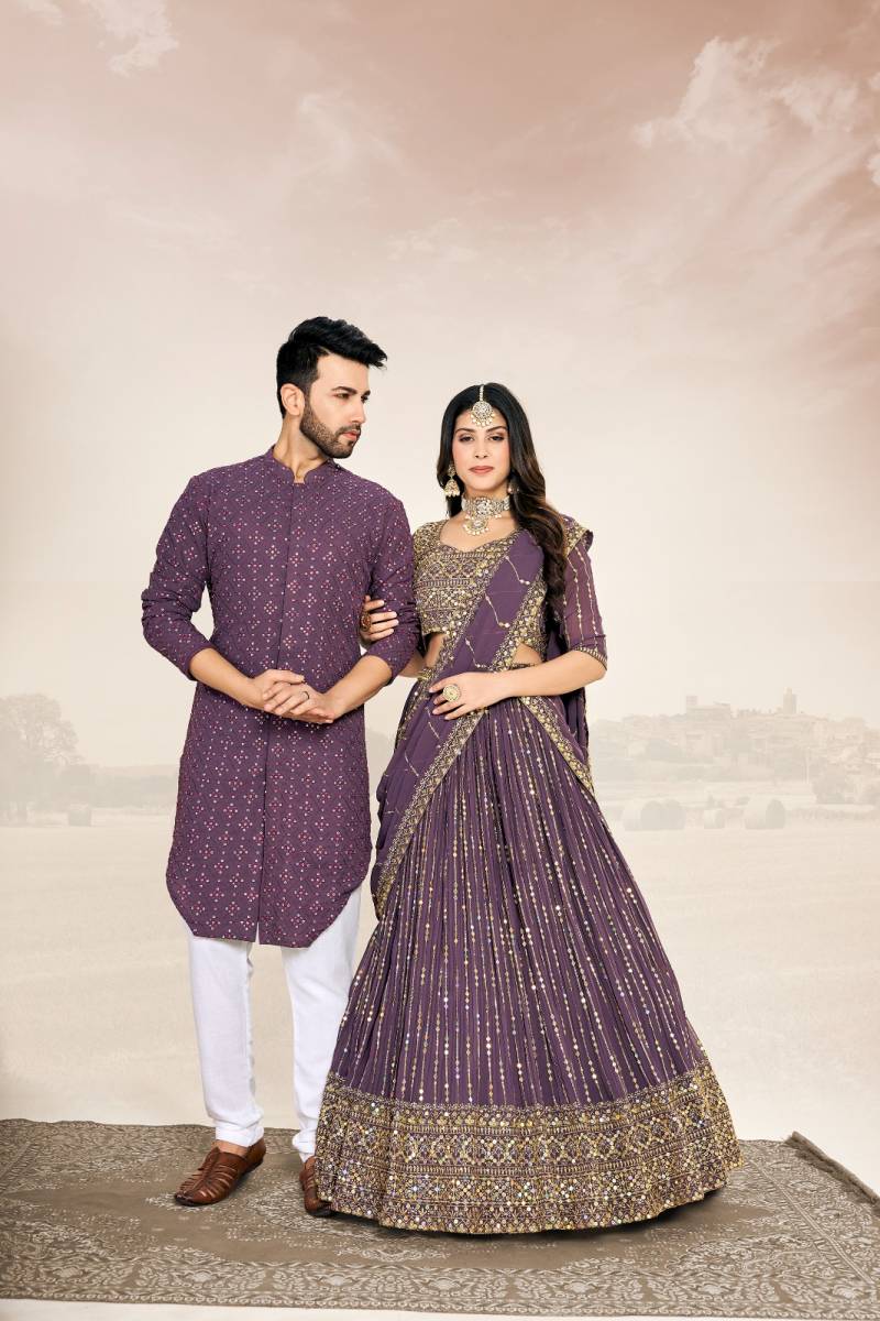 Couple Wear 3 Matching Traditional Wear Lehenga Choli