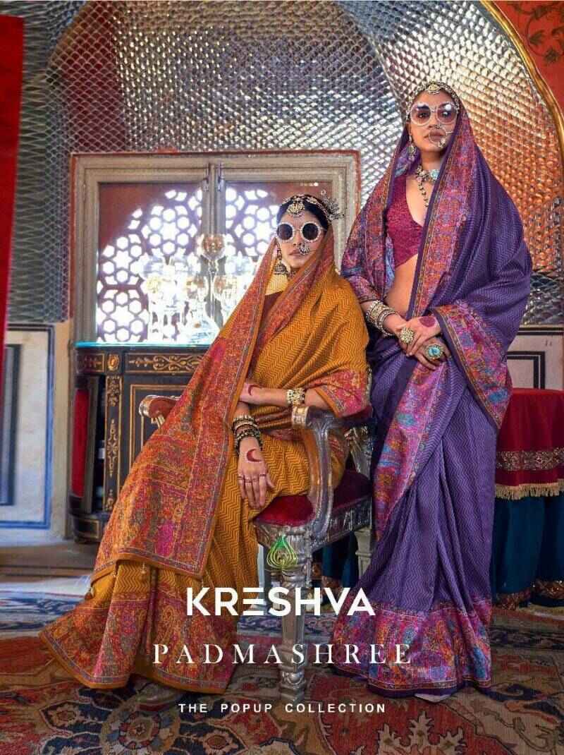 Kreshva Padmashree Silk Printed Wedding Saree Collection