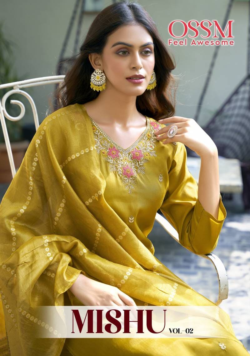 Ossm Mishu Vol 2 Designer Kurti Bottom With Dupatta Collection