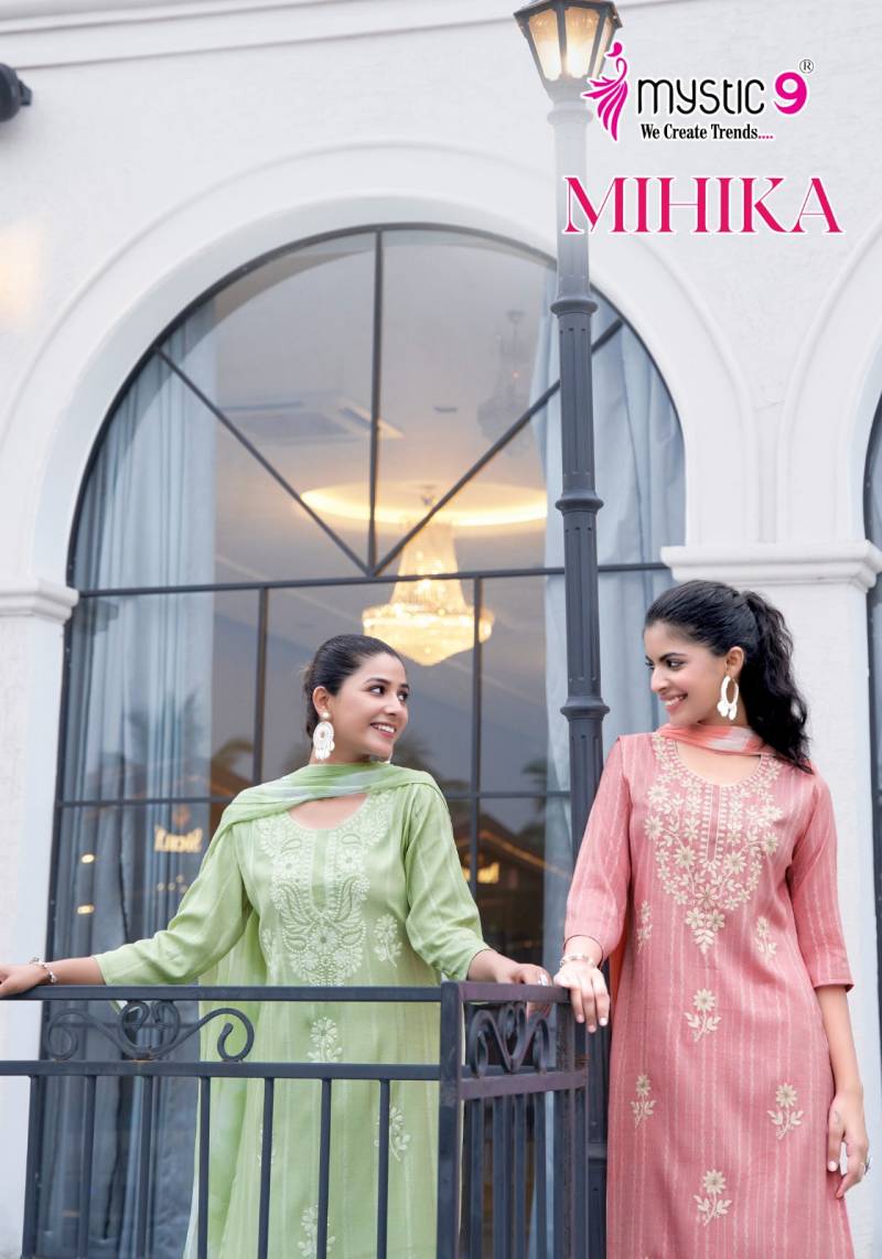 Mystic 9 Mihika Vol 1 Embroidery Kurti Bottom With Dupatta Collection