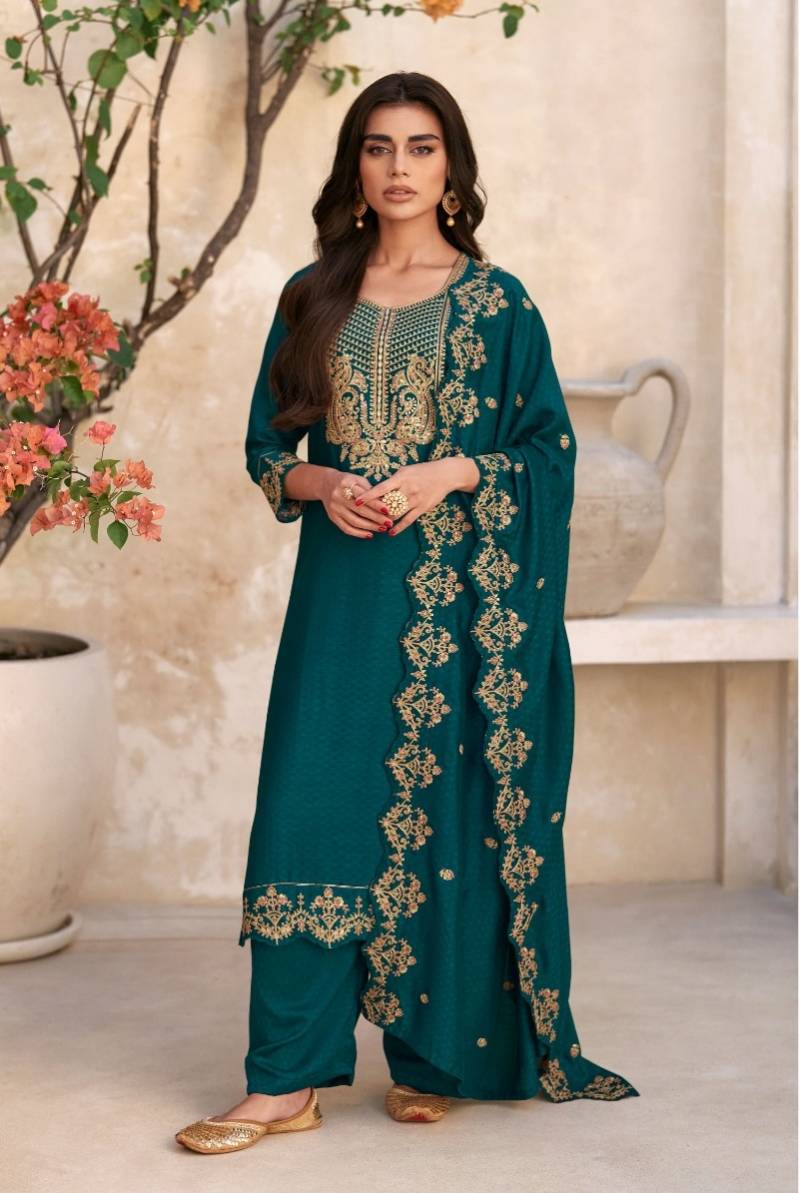 Aashirwad Swaraj Silk Embroidery Salwar Suits Collection