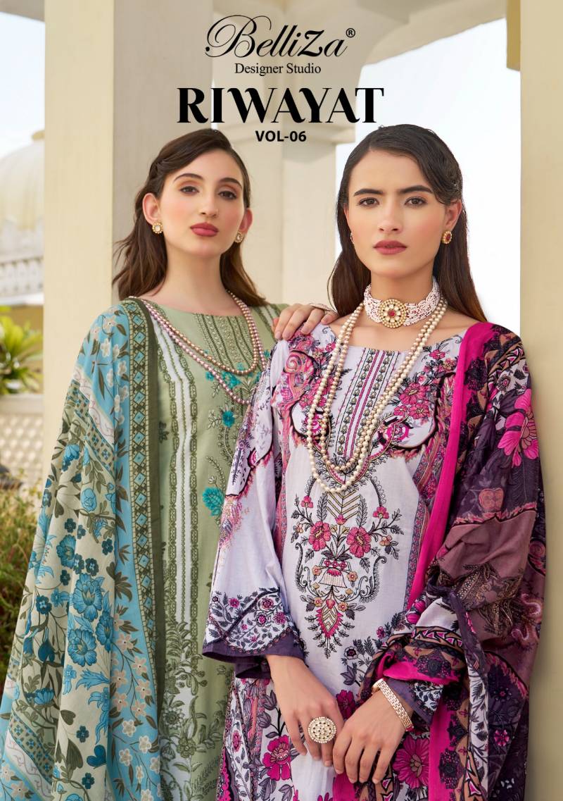 Belliza Riwayat Vol 6 Printed Dress Material Collection