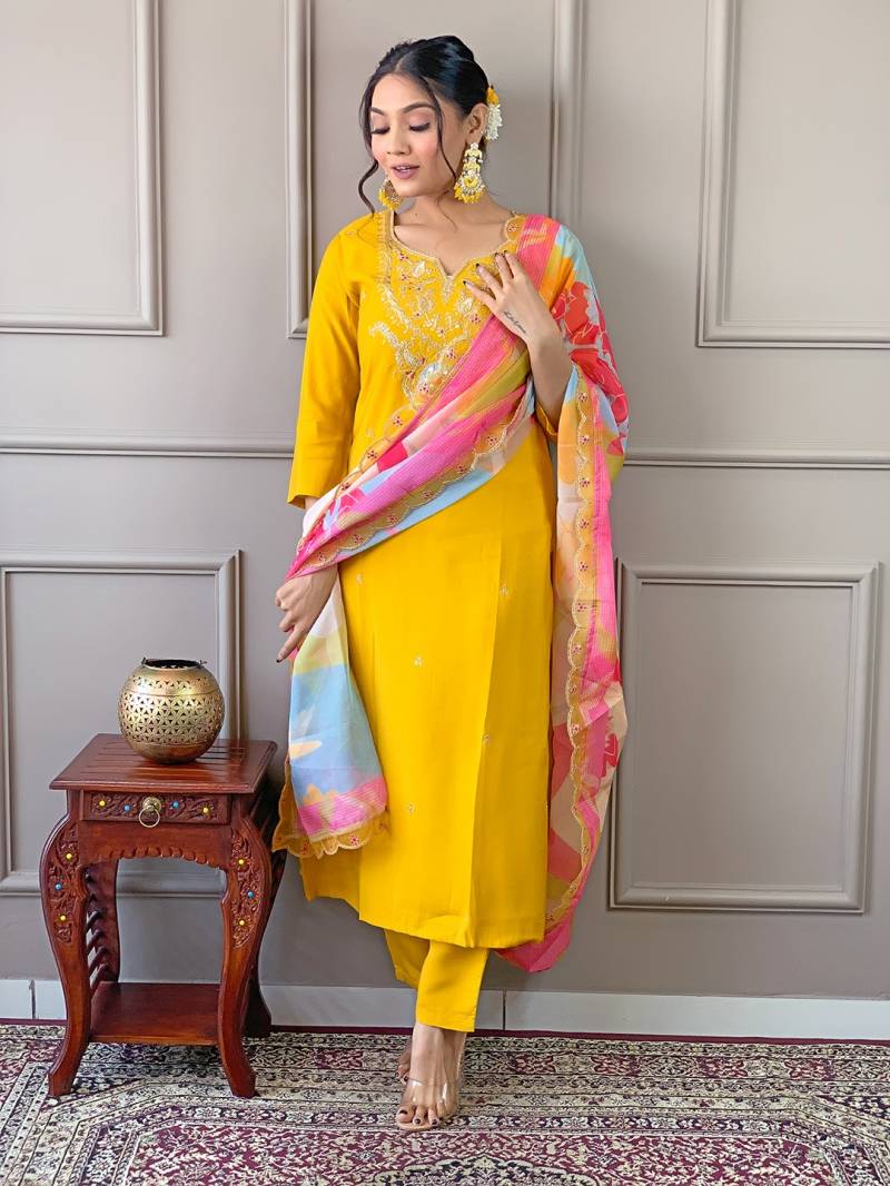 Sku 474 Yellow Kurti Bottom With Dupatta