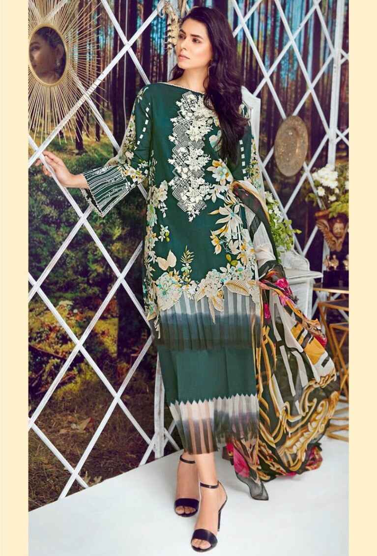 Taj 557 To 559 Pakistani Suits Chiffon Dupatta