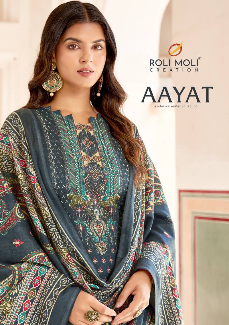 Roli Moli Aayat Siroski Work Dress Material Collection