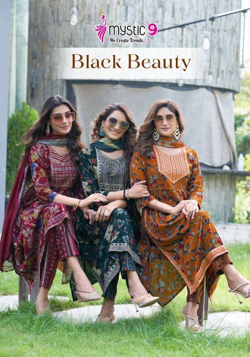 Mystic 9 Black Beauty Vol 3 Kurti Bottom With Dupatta