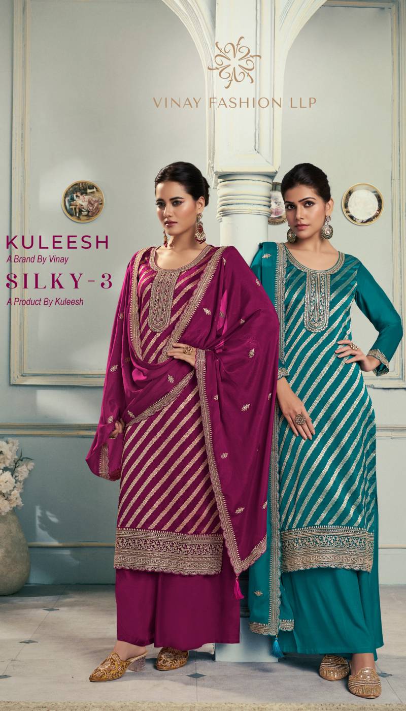 Vinay Kuleesh Silky 3 Salwar Suits Collection