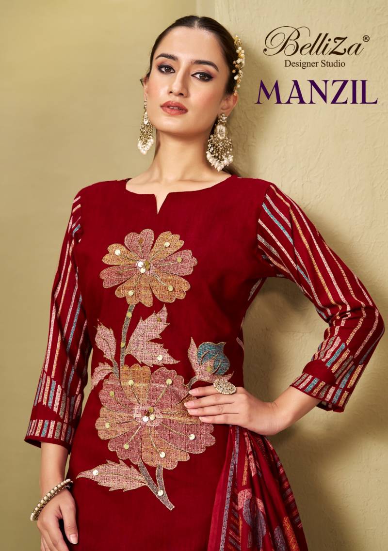 Belliza Manzil Designer Dress Material Collection