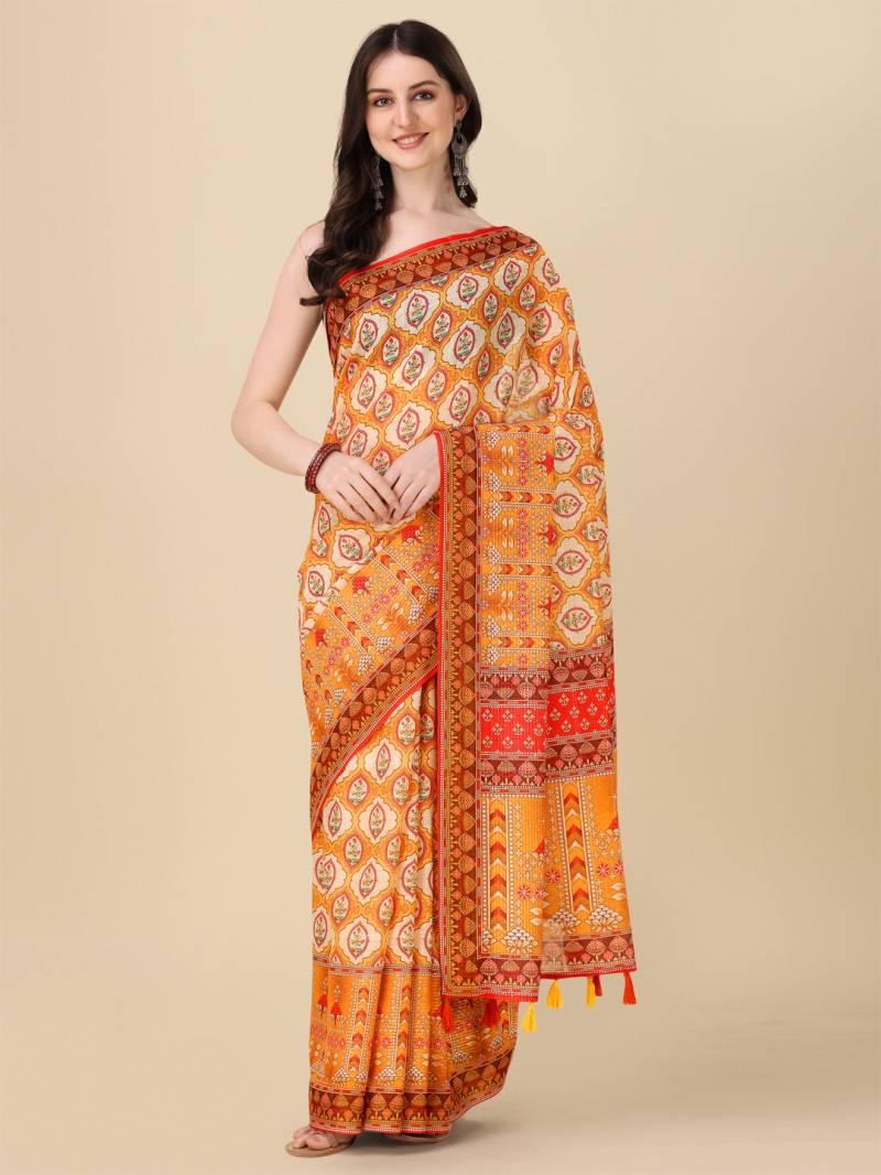 Lilen Crochet Printed Fancy Saree Collection