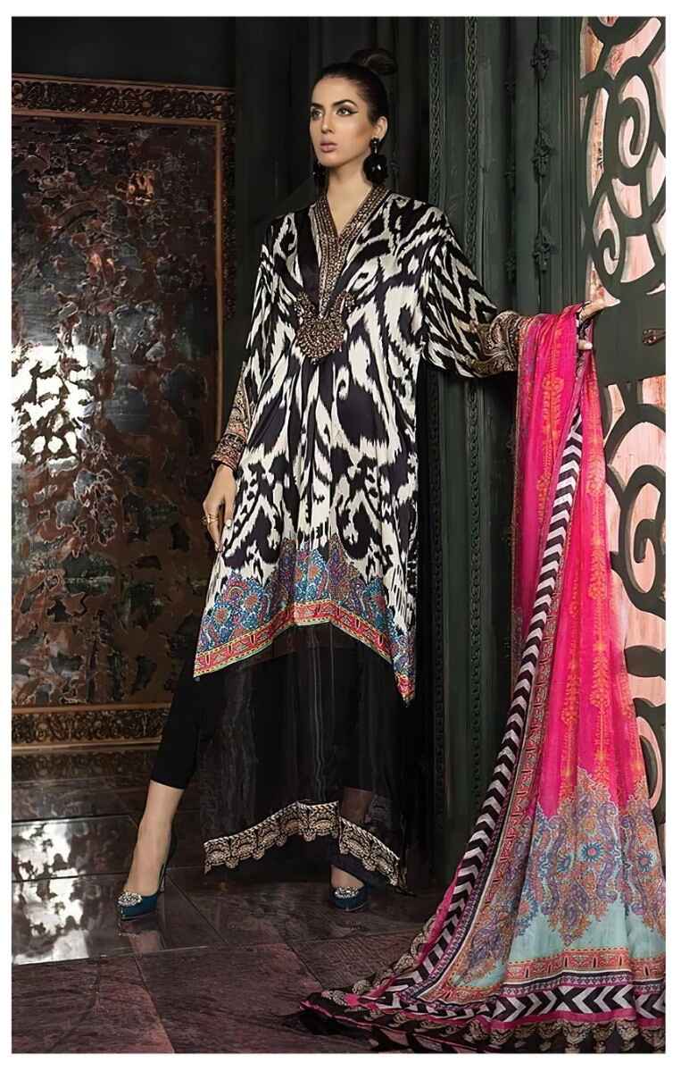 Alzohaib Az 1102 To 1105 Pakistani Suits Chiffon Dupatta