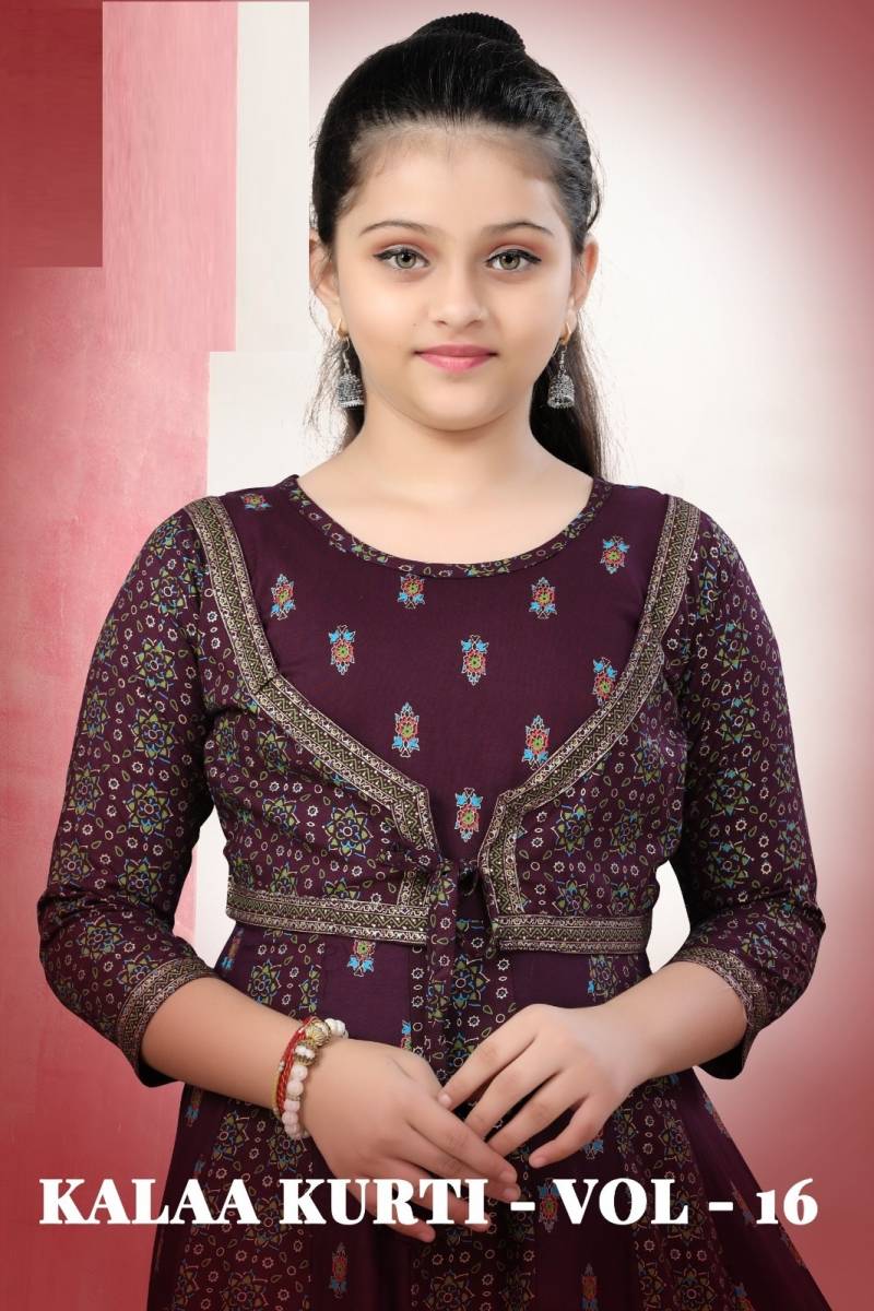 Kalaa Kurti Vol 16 Printed Kids Wear Kurti Collection