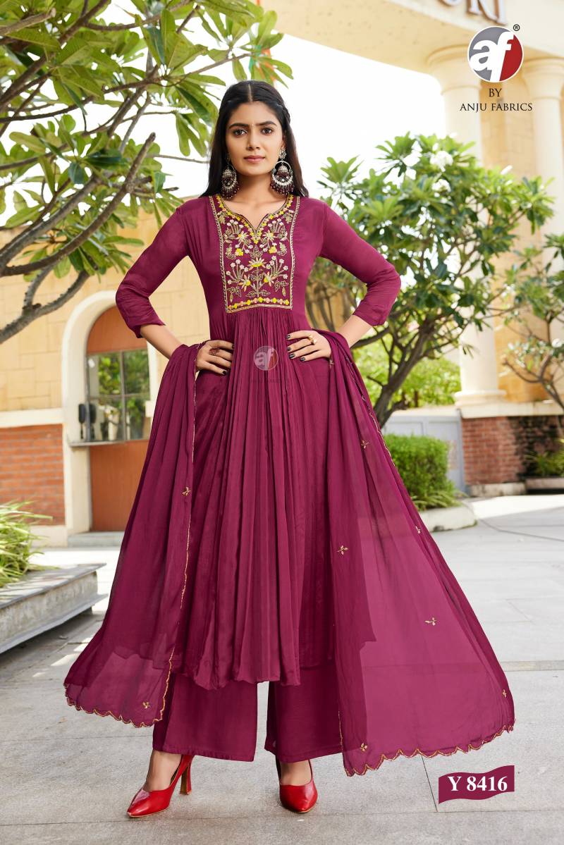 Af Y 8416 Long Kurti Bottom With Dupatta