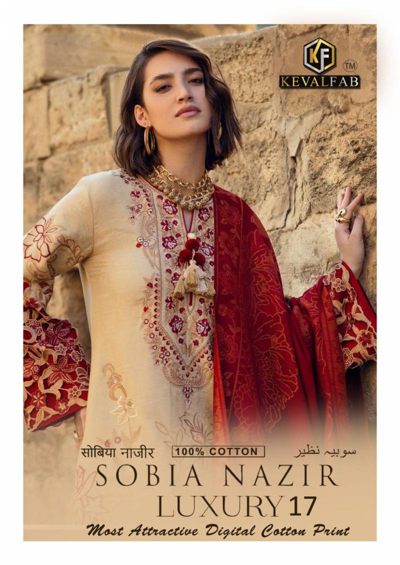 Keval Sobia Nazir Luxury Vol 17 Pure Cotton Dress Material