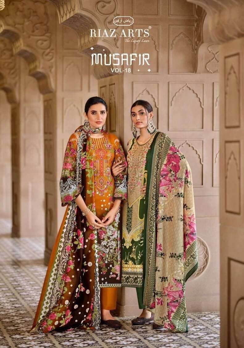 Riaz Arts Musafir Vol 18 Exclusive Printed Dress Material Collection