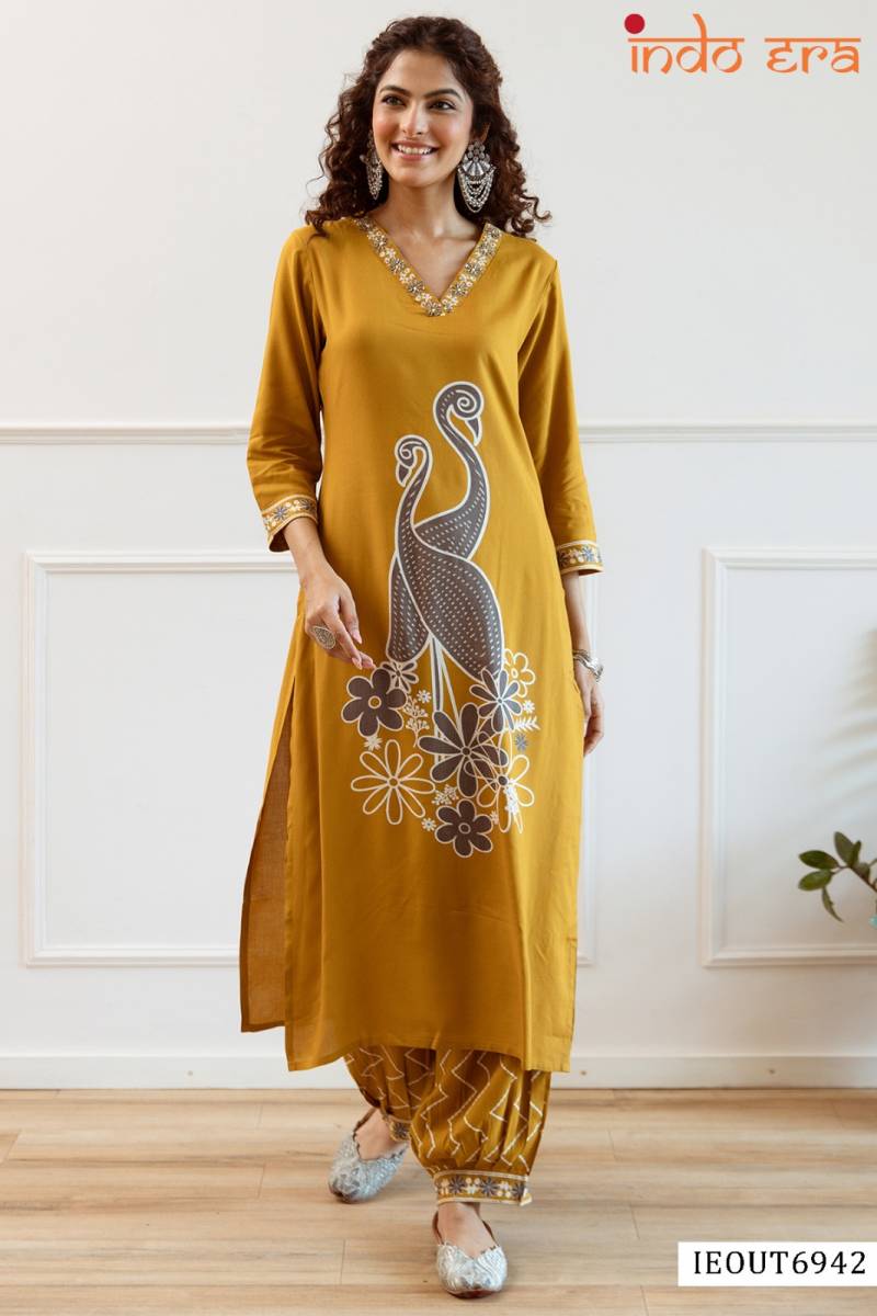 Indo Era 2539 Rayon Designer Kurti With Bottom