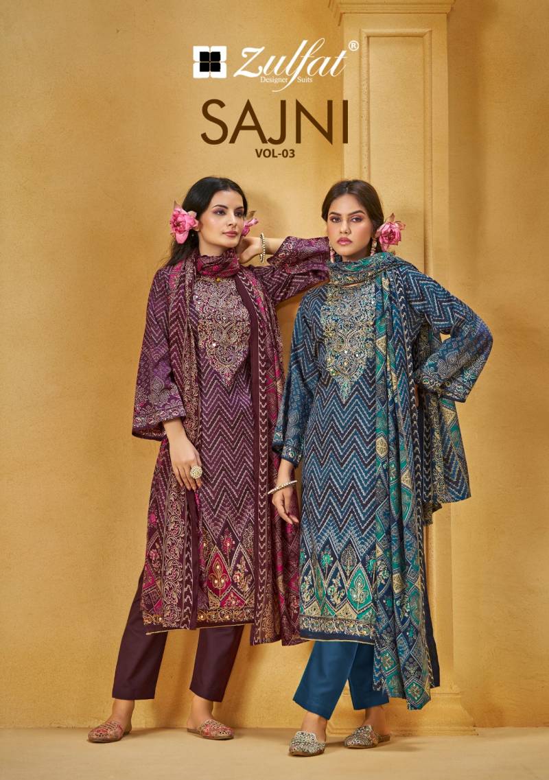 Zulfat Sajni Vol 3 Printed Cotton Dress Material Collection