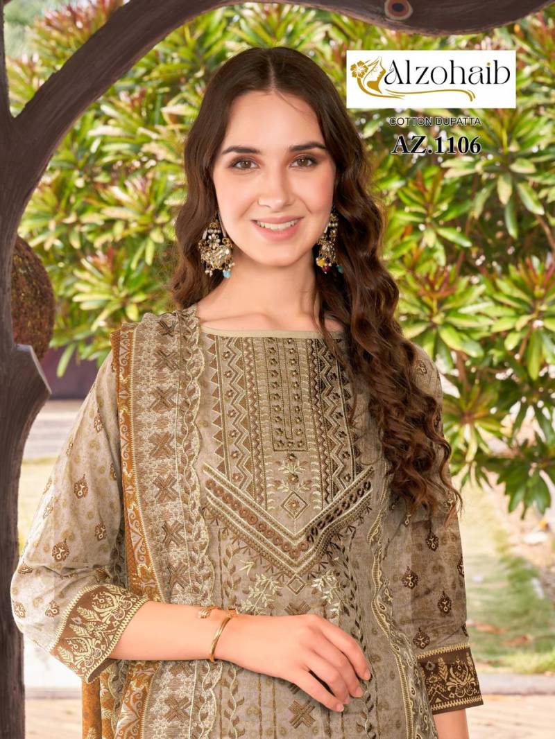 Alzohaib Az 1106 To 1108 Cotton Pakistani Suits Collection