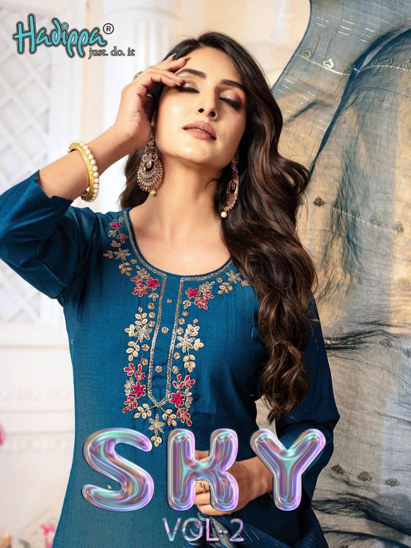 Hadippa Sky Vol 2 Designer Kurti Bottom With Dupatta