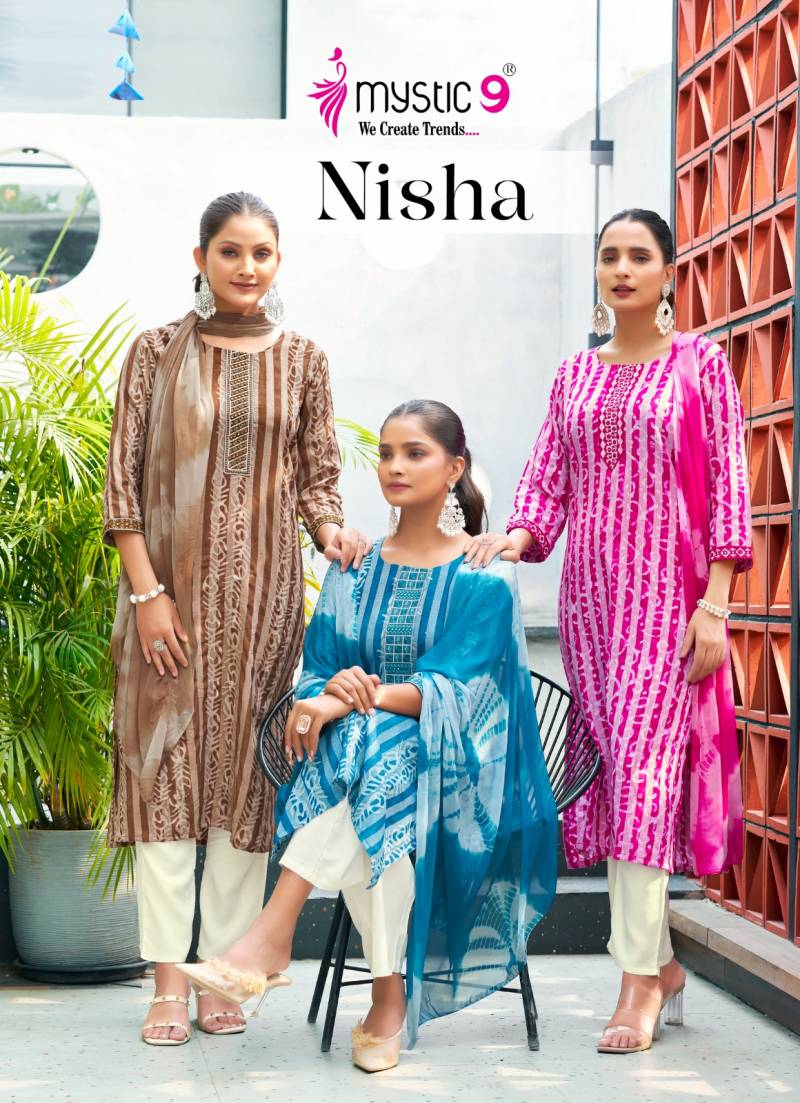 Mystic 9 Nisha Vol 3 Cotton Kurti Bottom With Dupatta