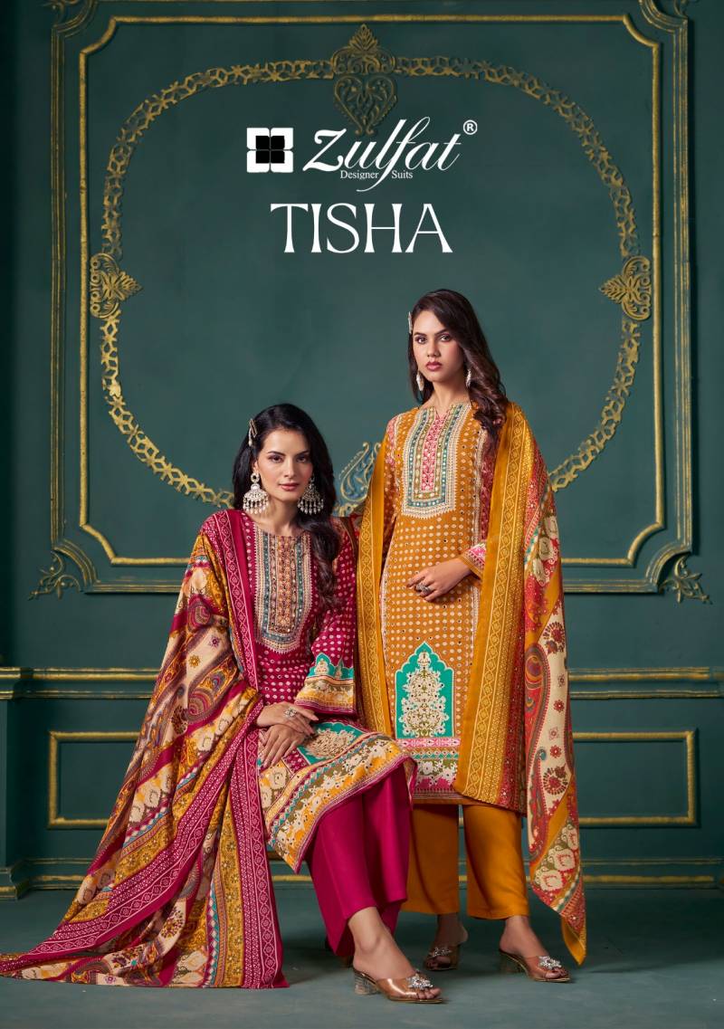 Zulfat Tisha Printed Dress Material Collection