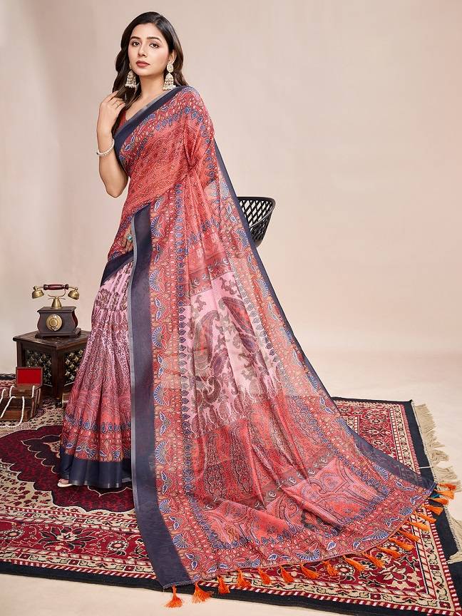 Maahi 162 Digital Printed Linen Saree Collection