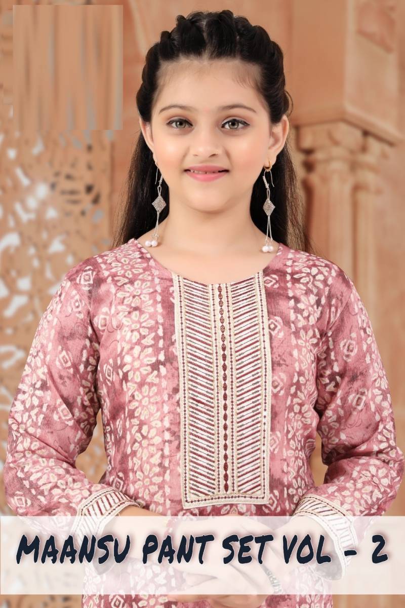 Maansu Pant Set Vol 2 Printed Kids Wear Kurti Collection